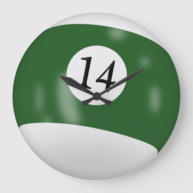 Billiard Boll nummer 14 Stor Klocka (Framsida)