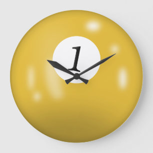 Billiard Boll nummer 1 Stor Klocka