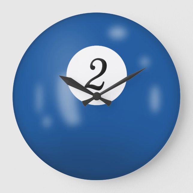 Billiard Boll nummer 2 Stor Klocka (Framsida)