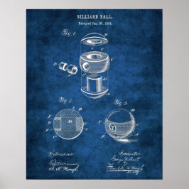 Billiard Boll-patent #2 Bassäng-spelrumsdekor Poster