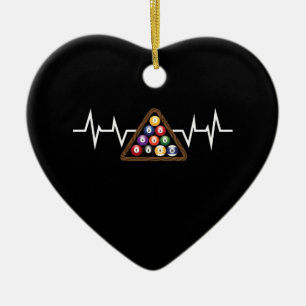 Billiard Boll Rack Heartslag Julgransprydnad Keramik