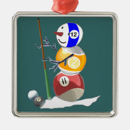 Billiard Boll Snögubbe Julgransprydnad Metall