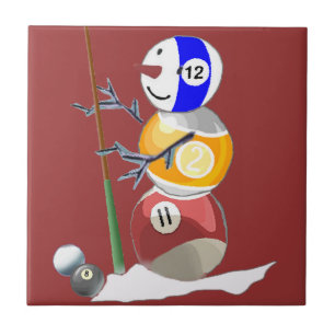 Billiard Boll Snögubbe Kakelplatta