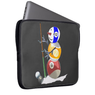 Billiard Boll Snögubbe Laptop Fodral