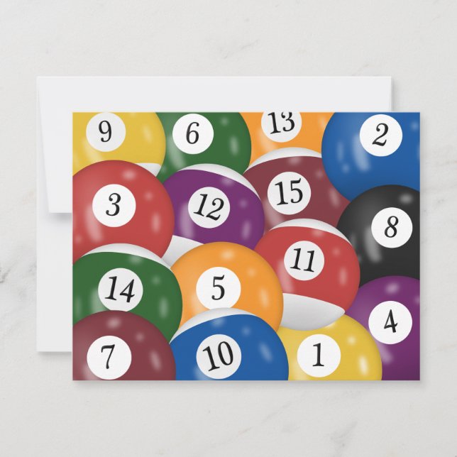 Billiard Bollar 22:a födelsedagen Inbjudningar (Framsida)