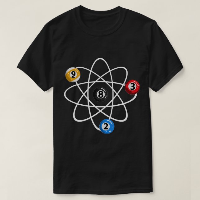 Billiard Bollar 2 3 8 9 Atom Design Billiard Playe T Shirt (Design framsida)