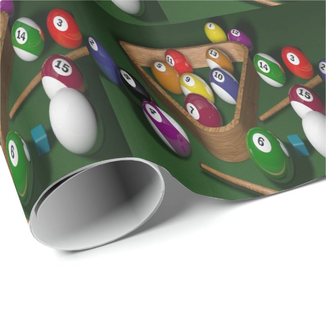 Billiard Bollar Bassäng Bollar på Bord Presentpapper (Rullad Hörn)