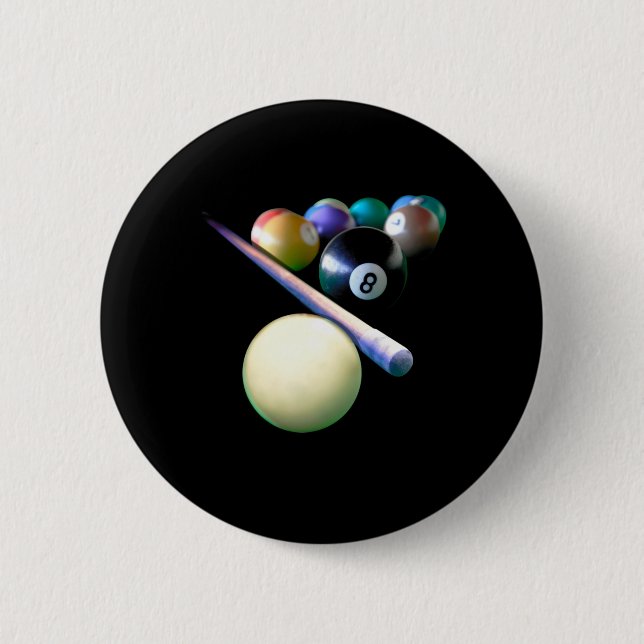 Billiard Bollar Cue Snooker Bassäng Player Knapp (Framsida)