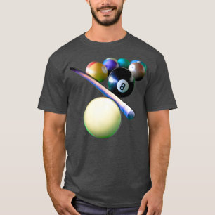 Billiard Bollar Cue Snooker Bassäng Player T Shirt