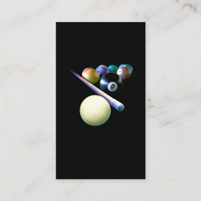 Billiard Bollar Cue Snooker Bassäng Player Visitkort (Framsida)