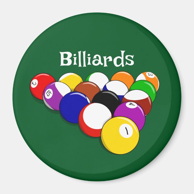 Billiard Bollar Design Magnet (Framsidan)