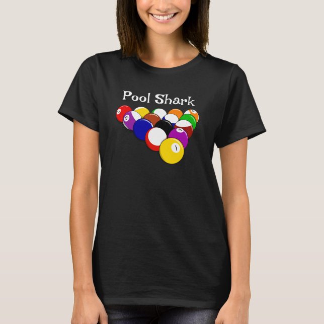 Billiard Bollar Design Tee Shirt T-Shirt (Framsida)