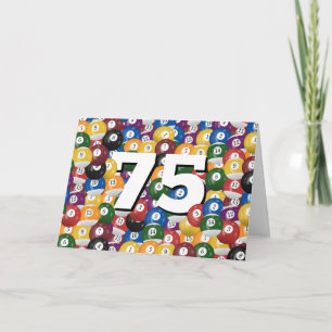 Billiard Bollar för 75:e-födelsedagen Kort