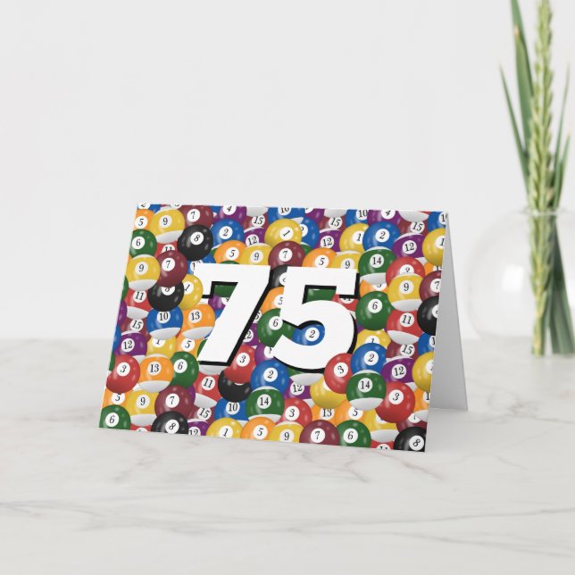 Billiard Bollar för 75:e-födelsedagen Kort (Framsida)