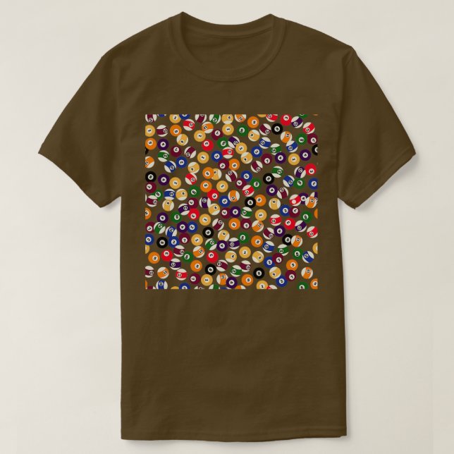 Billiard Bollar Mönster All over Print för Bassäng T Shirt (Design framsida)