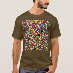 Billiard Bollar Mönster All over Print för Bassäng T Shirt