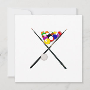 Billiard Bollar och Bassäng Cues Inbjudningar