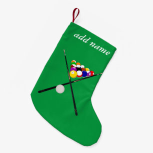Billiard Bollar och Bassäng Cues Liten Julstrumpa