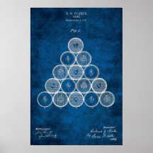 Billiard Bollar Patent Art #1 Bassäng-rumsdekorati