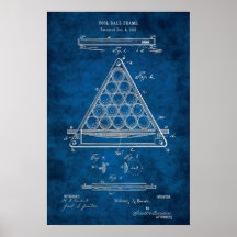 Billiard Bollar Patent Art #3 Bassäng-rumsdekorati