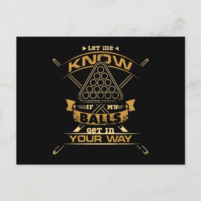 Billiard Bollar Vykort (Framsida)