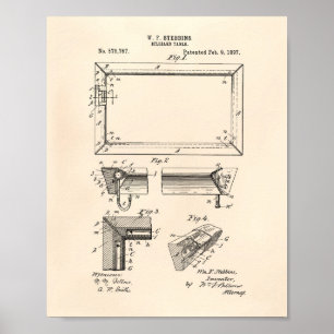 Billiard Bord 1897 Patent Art - Old Peper Poster