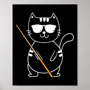 Billiard Cat - Billiard Player Billard 8-boll Bass Poster
