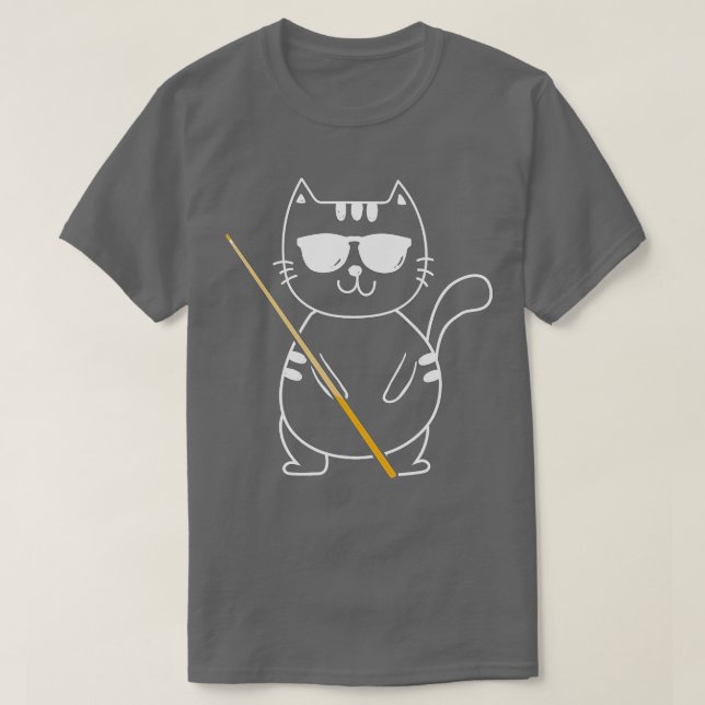 Billiard Cat - Billiard Player Billard 8-Boll Bass T Shirt (Design framsida)