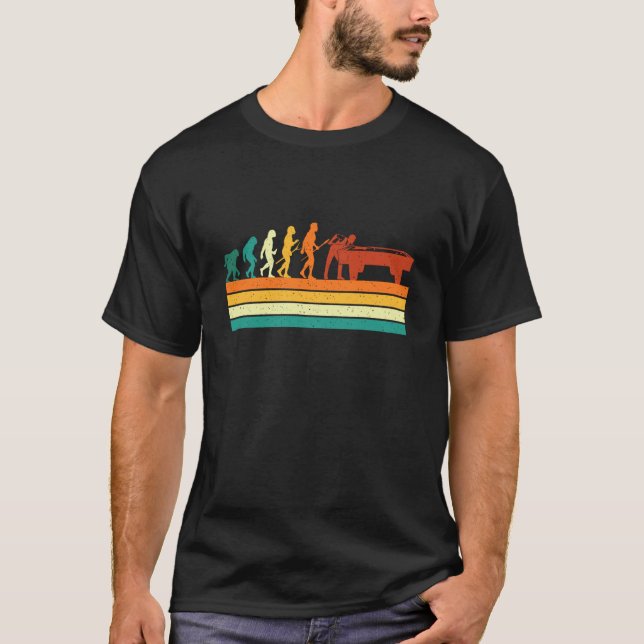 Billiard Evolution - 8 boll biljardspel pool pla T Shirt (Framsida)