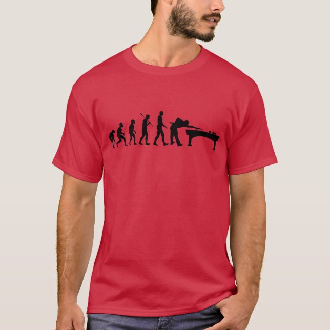 Billiard Evolution Bassäng Bord åtta Boll T Shirt (Framsida)