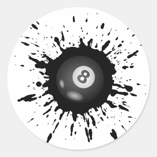 Billiard Explosion Runt Klistermärke (Framsida)