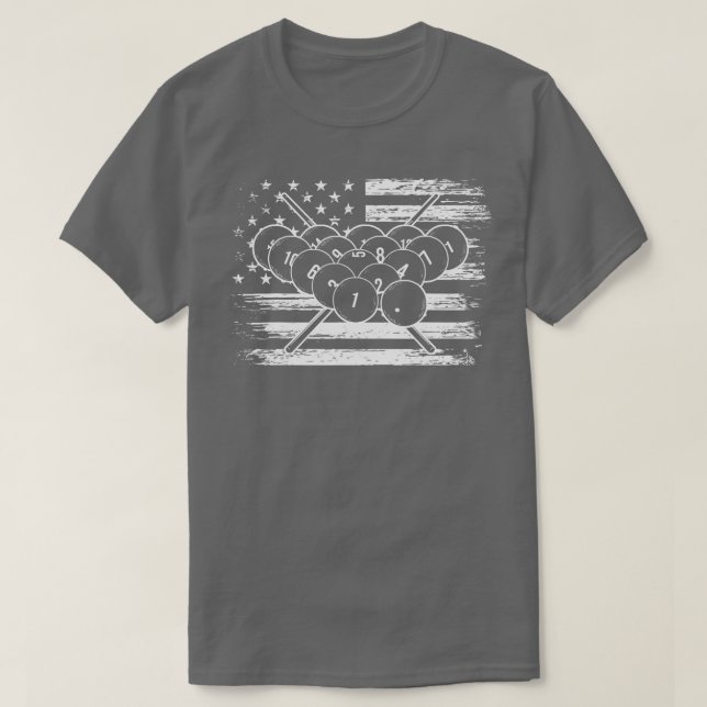 Billiard Flag  Snooker Pool Chalk Billiard Player  T Shirt (Design framsida)
