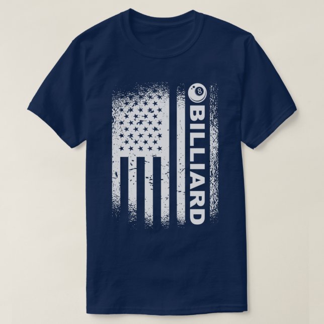 Billiard Flagga 8Boll Bassäng Billiard America Fla T Shirt (Design framsida)