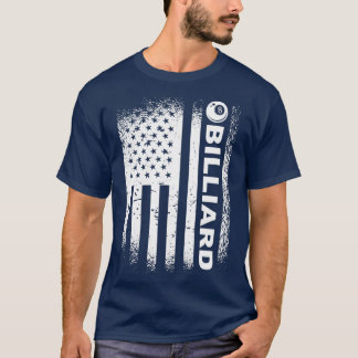 Billiard Flagga 8Boll Bassäng Billiard America Fla T Shirt