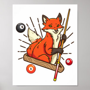Billiard Fox Hustler Bassäng Shirts Girls Snooker Poster