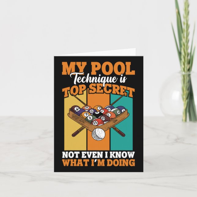 Billiard Funny Bassäng Player My Bassäng Technique Kort (Framsida)