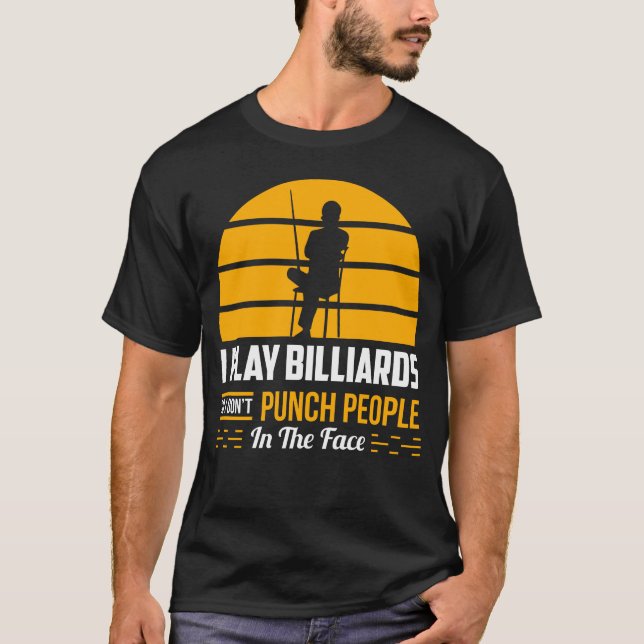 Billiard Gift Funny Bassäng Player Shark Sarkastic T Shirt (Framsida)