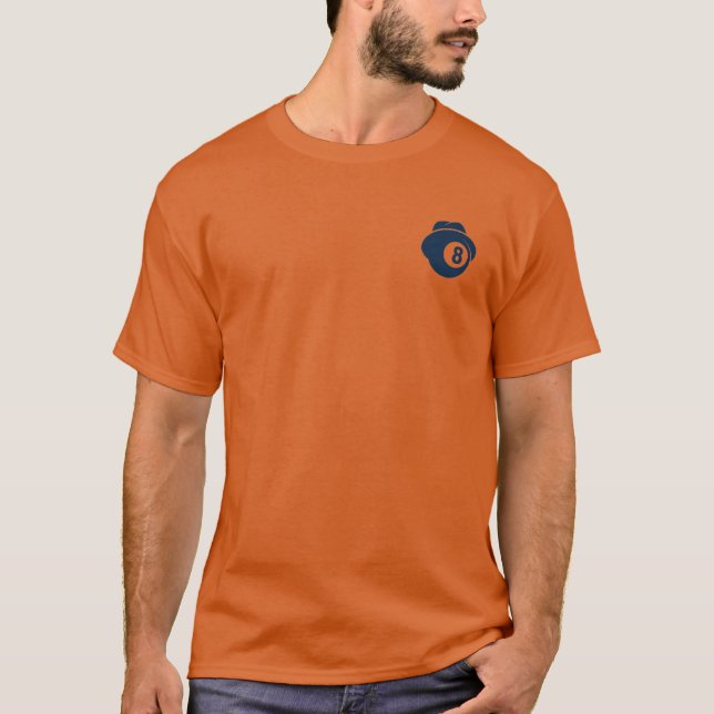 Billiard Hat Bassäng Bord åtta Boll T Shirt (Framsida)
