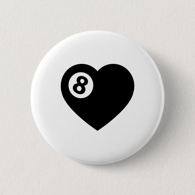 Billiard Heart Kärlek Bassäng Player Valentine Pol Knapp (Framsida)