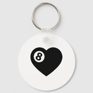 Billiard Heart Kärlek Bassäng Player Valentine Pol Nyckelring