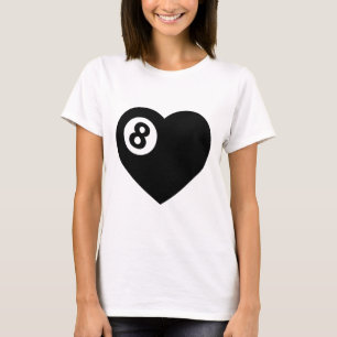 Billiard Heart Kärlek Bassäng Player Valentine Pol T Shirt