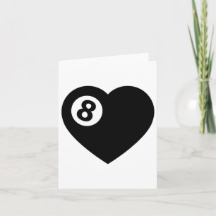 Billiard Heart Love Pool Spelare Valentine Poll Ba Kort
