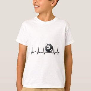 Billiard Heartslag Snooker Bassäng Chalk Billiard T Shirt