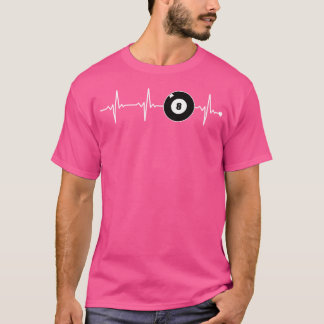Billiard Heartslag Snooker Bollar Bassäng Player B T Shirt