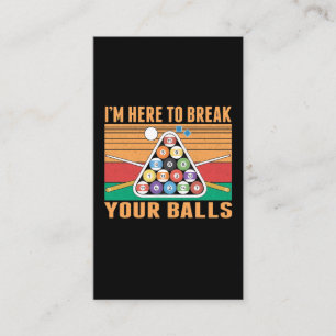 Billiard Humor Sarkastic Cue Sports Snooker Bassä Visitkort