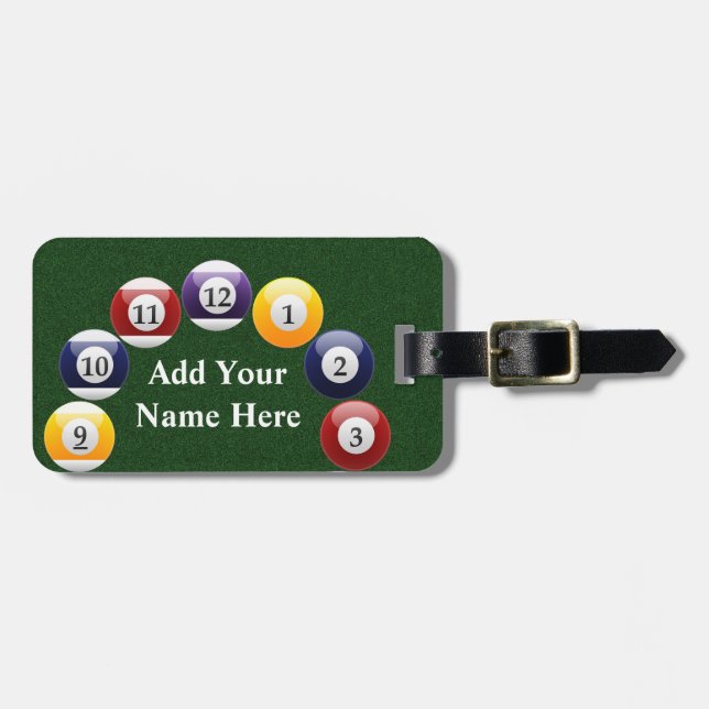 Billiard klumpa ihop sig skins färgrika bagagebricka (Horisontell Framsida)