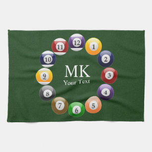 Billiard klumpa ihop sig skins färgrika kökshandduk