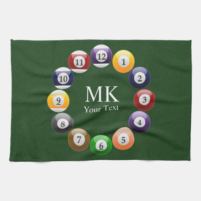 Billiard klumpa ihop sig skins färgrika kökshandduk (Horisontell)