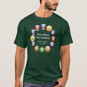 Billiard klumpa ihop sig skins färgrika tee