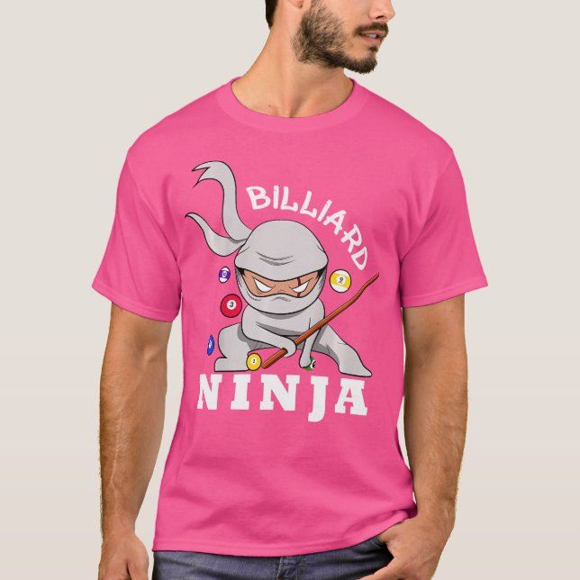 Billiard Ninja Funny Bassäng Billiards Boy T Shirt (Framsida)